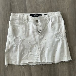 Hollister high waisted stretch custom-detailed denim mini skirt